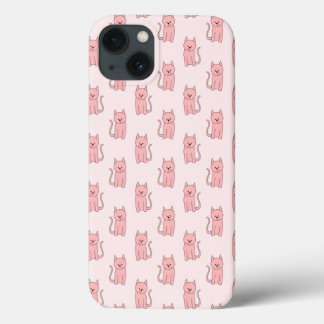 Roze katten. Patroon iPhone 13 Hoesje