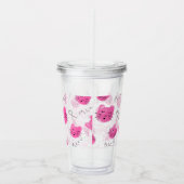 Roze katten Stoodle Meow Monogram Acryl Drinkbeker (Rechts)