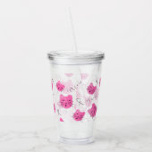 Roze katten Stoodle Meow Monogram Acryl Drinkbeker (Links)