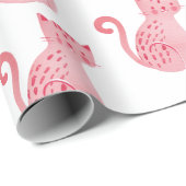 Roze katten Verjaardag Cadeaupapier (Rol Hoek)