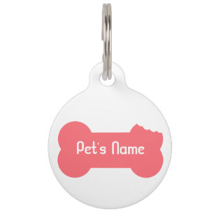 Roze kauwbot gepersonaliseerde hond Label 5 Huisdierpenning