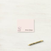 Roze Kawaii Kat Aangepaste Tekst Post-it® Notes (Op bureau)