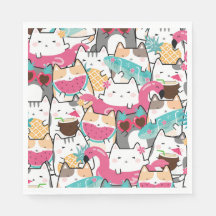 Roze Kawaii Katten Pool Party Verjaardag