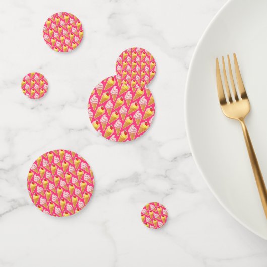 Roze Kawaii-patroon met aardbeienijs Confetti (Groep)