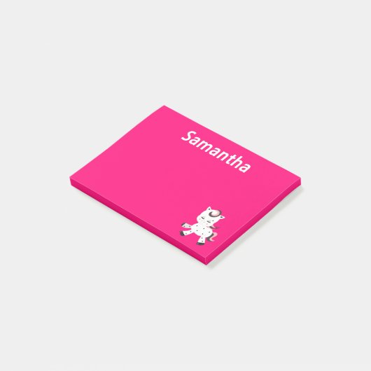  roze kawaii pony post-it® notes (Schuin)