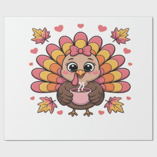 roze kawaii thanksgiving kalkoen Klassiek T-shirt Cadeaupapier