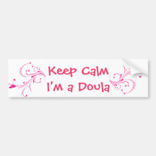 Roze Keep Calm Ik ben een Bumpersticker van Doula