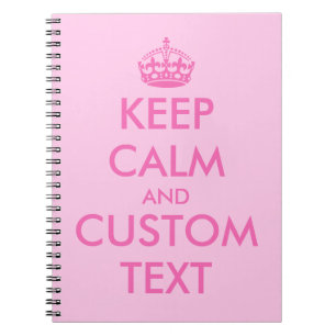 Roze Keep Calm notitieboek Gepersonaliseerde tek