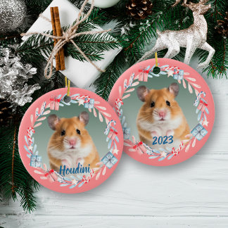 Roze Keepsake foto vakantie krans Keramisch Ornament