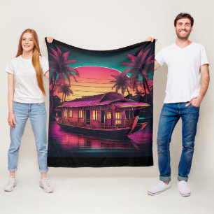Roze Kerala woonboot Fleece Deken