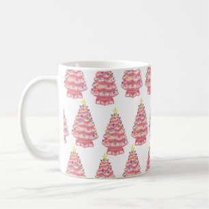 Roze keramische kerstbomen Mok koffie