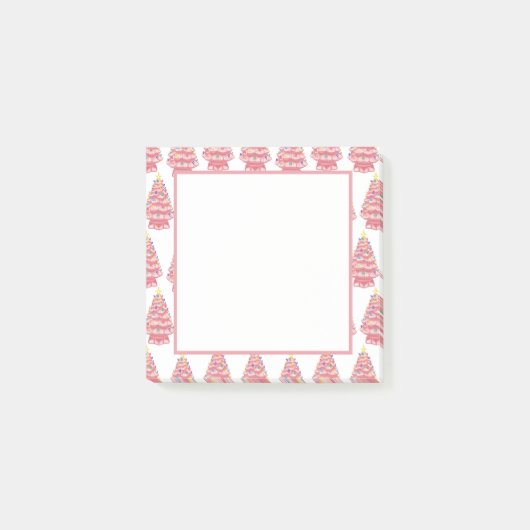 Roze Keramische nota's voor kerstbomen Post-it® Notes (Voorkant)