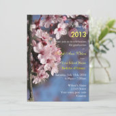 Roze kerry blossom graduparty kaart (Staand voorkant)