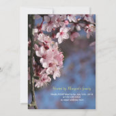 Roze kerry blossom graduparty kaart (Achterkant)