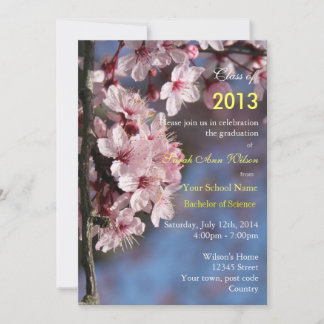 Roze kerry blossom graduparty kaart