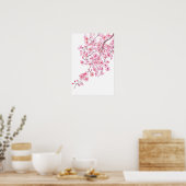 roze kerry blossom waterverf 2020 poster (Keuken)