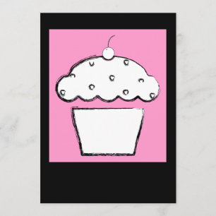 roze kers cupcake kaart