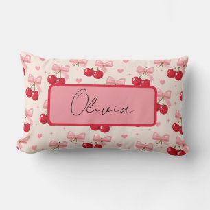 Roze Kers Strik Coquette Worp Kussen