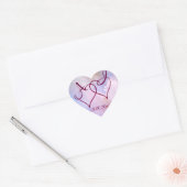 Roze kersbloesem en twee harten die aanpasbaar zij hart sticker (Envelop)