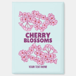 Roze kersbloesems magneet