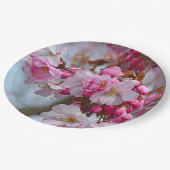 Roze kersbloesems papieren bordje (Gekanteld)