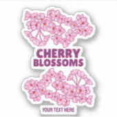 Roze kersbloesems sticker (Voorkant)