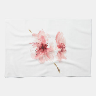 Roze kersen bloesem witte keukenhanddoeken sakura