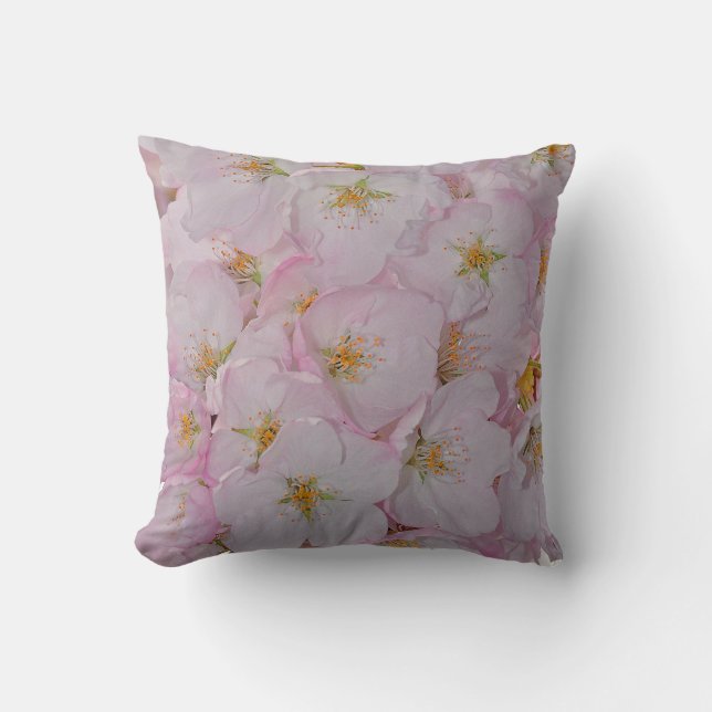 Roze kersen bloesems gooien kussens (Voorkant)
