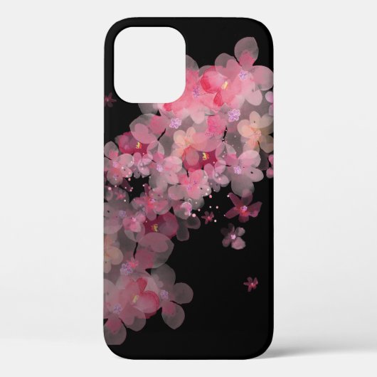 roze kersen bloesems in zwarte zee Case-Mate iPhone case (Achterkant)