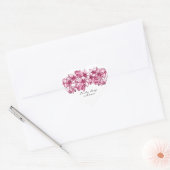 Roze Kersenbloesem Arrangement Schets Ontwerp Hart Sticker (Envelop)
