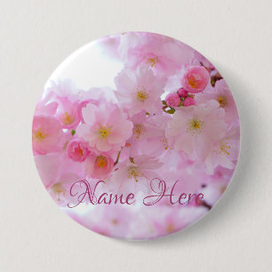 Roze Kersenbloesem Bloem Knop Ronde Button 7,6 Cm