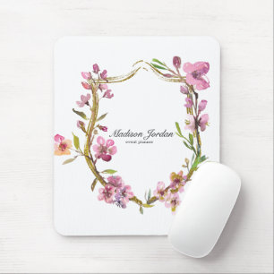 Roze Kersenbloesem Bloem Motief Muismat