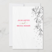 Roze Kersenbloesem Bloemen Bloemen Douche Trouwen Kaart (Achterkant)