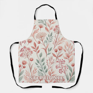 Roze kersenbloesem, bloemen en bladeren patroon schort