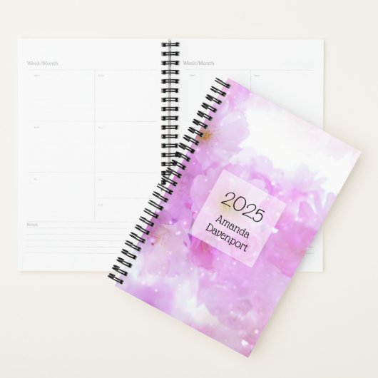 Roze Kersenbloesem Bloemen Foto Planner (Display)
