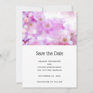 Roze Kersenbloesem Bloemen Fotobruiloft Save The Date