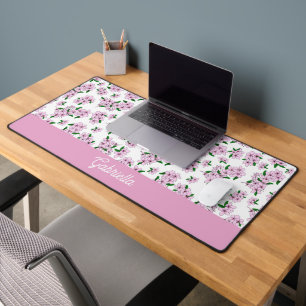 Roze kersenbloesem Bloemmotief Naam Bureaumat