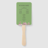 Roze Kersenbloesem Bloemstuk Bruiloftsprogramma Handwaaier (Achterkant)