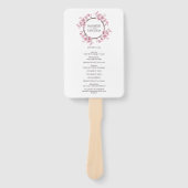 Roze Kersenbloesem Bloemstuk Bruiloftsprogramma Handwaaier (Voorkant)