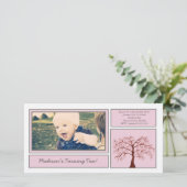 Roze Kersenbloesem Boom Verjaardagsfoto Uitnodigen (Staand voorkant)