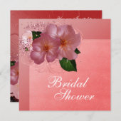 Roze Kersenbloesem Bruids Douche Uitnodigingen (Voorkant / Achterkant)