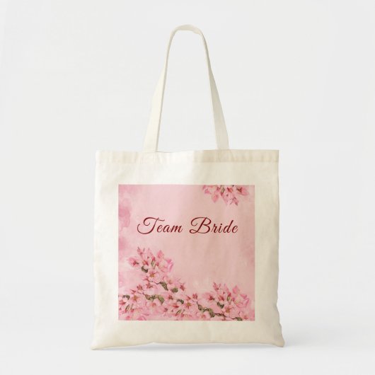 Roze Kersenbloesem Bruidsmeisje Tote Bag (Voorkant)