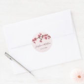 Roze Kersenbloesem Bruiloft Stickers (Envelop)