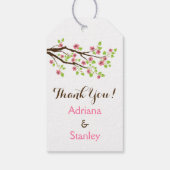 Roze kersenbloesem lente bruiloft Dank U Cadeaulabel (Achterkant)