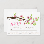 Roze kersenbloesem lente bruiloft RSVP (Voorkant / Achterkant)