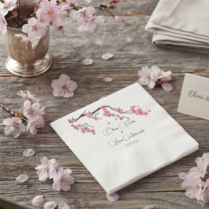 Roze Kersenbloesem lente zomer Aquarel Servet