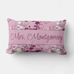 Roze Kersenbloesem Mrs. Bruiloftscadeau Kussen