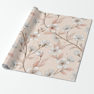 Roze Kersenbloesem Sakura Patroon op Roze (2) Cadeaupapier