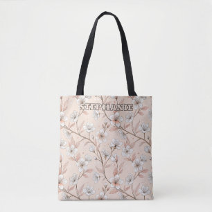 Roze Kersenbloesem Sakura Patroon op Roze (2) Draagtas