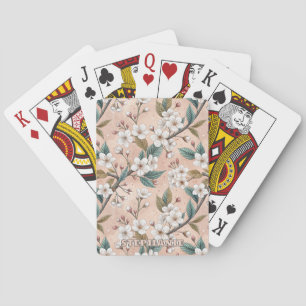 Roze Kersenbloesem Sakura Patroon op Roze (4) Pokerkaarten